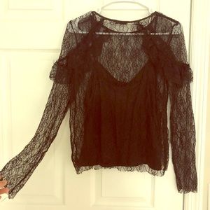 Zara Black Lace Top